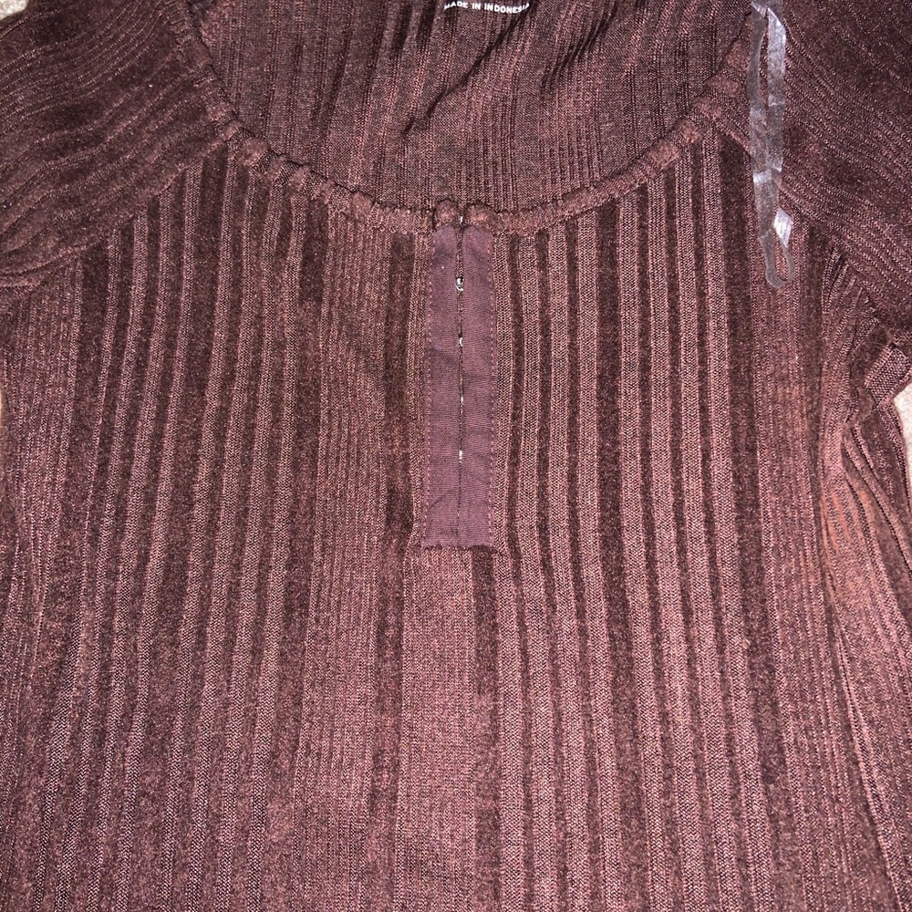 Aeropostale marron ribbed long sleeve tee